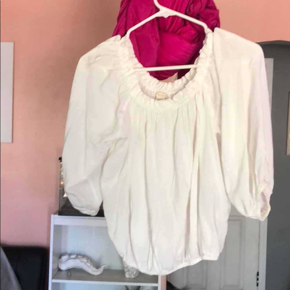 White off shoulder crop top